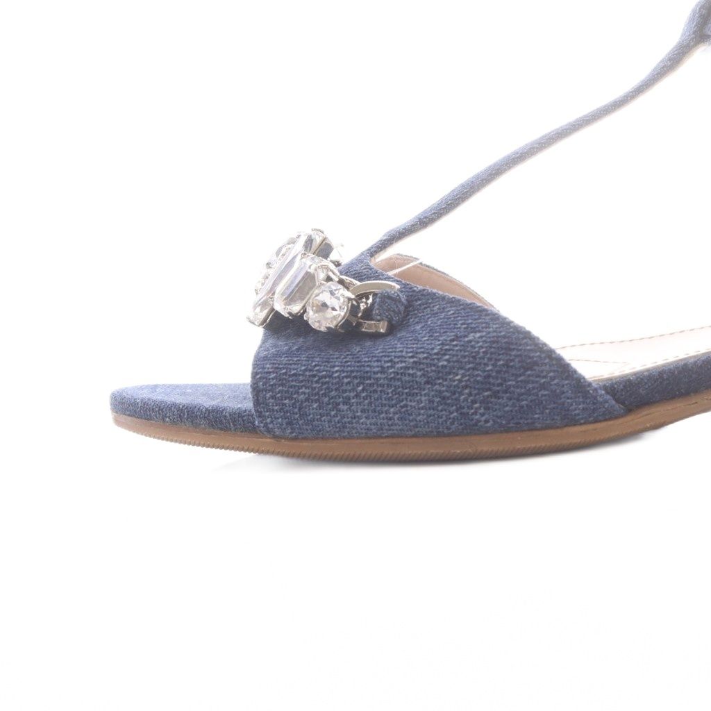 Miu Miu Bijou Strap Denim Sandals Blue — view 5