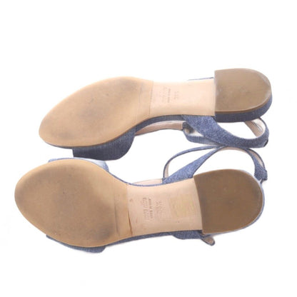Miu Miu Bijou Strap Denim Sandals Blue — view 6