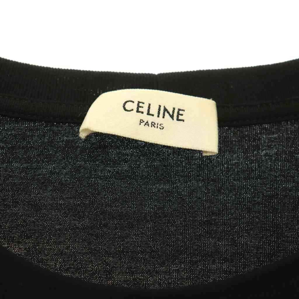 Celine Logo Print T-Shirt Short Sleeve Black White M — view 5