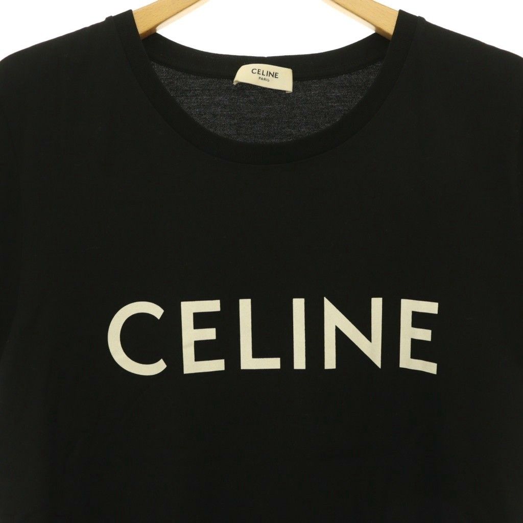 Celine Logo Print T-Shirt Short Sleeve Black White M — view 3