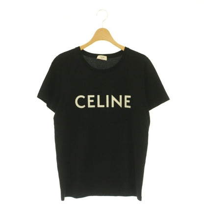 Celine Logo Print T-Shirt Short Sleeve Black White M