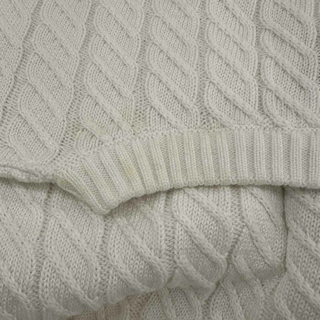 Celine Knit Dress Knee-Length Short Sleeve Cotton White 40 — view 8