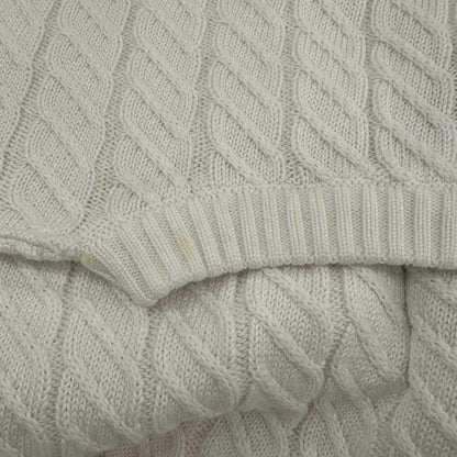 Celine Knit Dress Knee-Length Short Sleeve Cotton White 40 — view 8