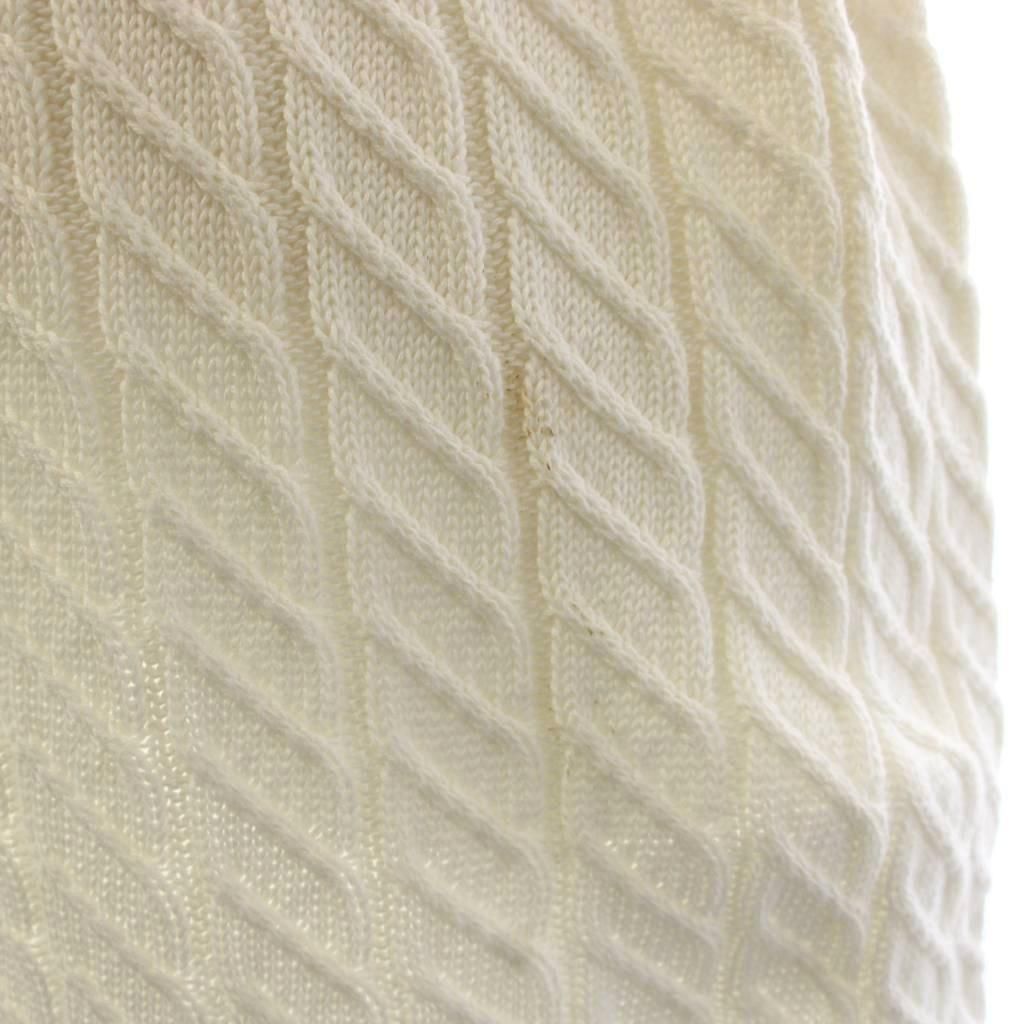 Celine Knit Dress Knee-Length Short Sleeve Cotton White 40 — view 7