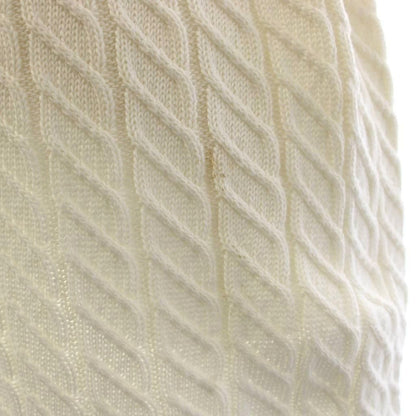 Celine Knit Dress Knee-Length Short Sleeve Cotton White 40 — view 7