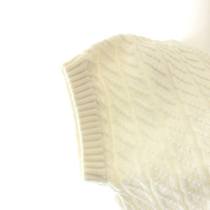Celine Knit Dress Knee-Length Short Sleeve Cotton White 40 — view 5