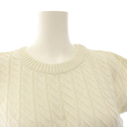 Celine Knit Dress Knee-Length Short Sleeve Cotton White 40 — view 4