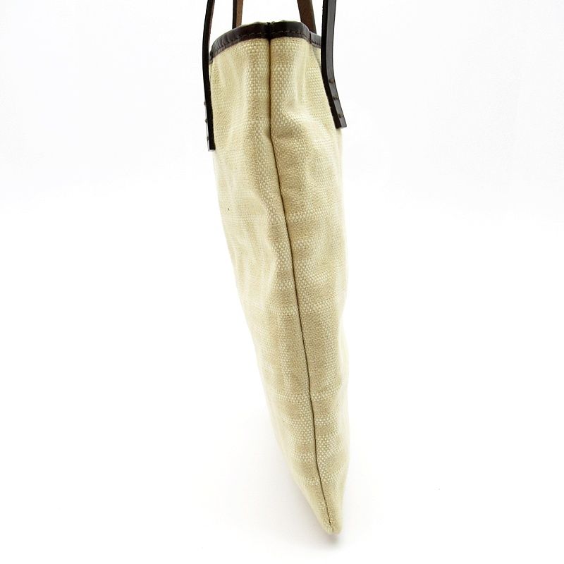 Fendi Zucca Handbag Canvas Leather Beige — view 5