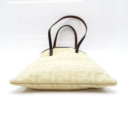 Fendi Zucca Handbag Canvas Leather Beige — view 6