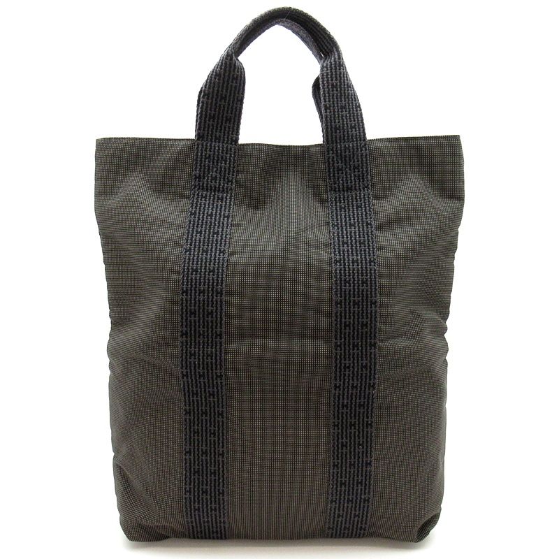 Hermes Herline Cabas Canvas Tote Bag Black — view 4