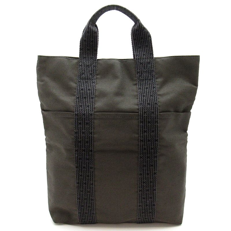 Hermes Herline Cabas Canvas Tote Bag Black