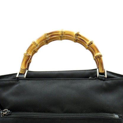 Gucci Bamboo 2-Way Handbag Nylon Leather Black — view 2