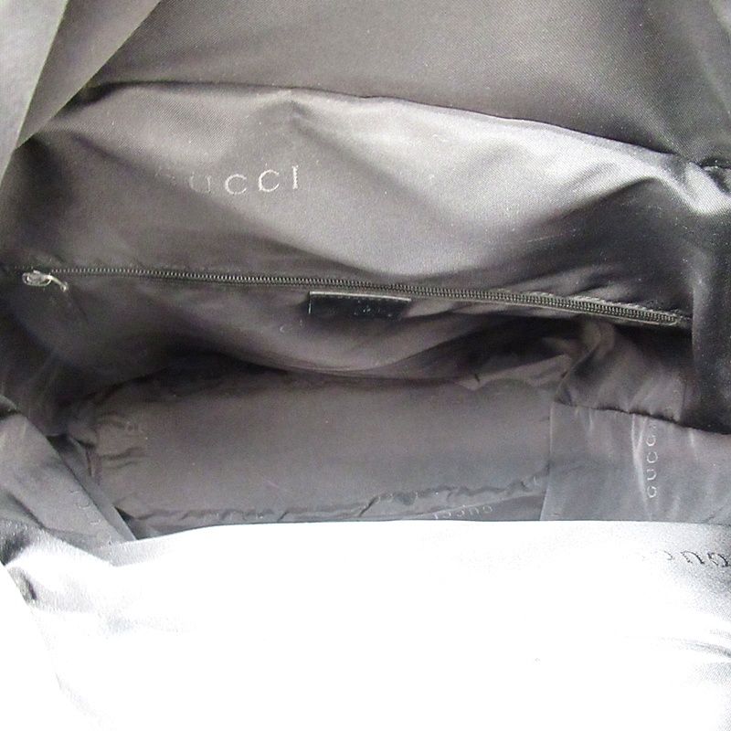 Gucci Bamboo 2-Way Handbag Nylon Leather Black — view 7