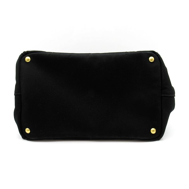 Prada Canapa Tote Bag PM Canvas Black — view 6