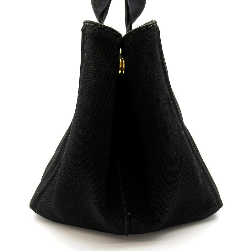 Prada Canapa Tote Bag PM Canvas Black — view 3