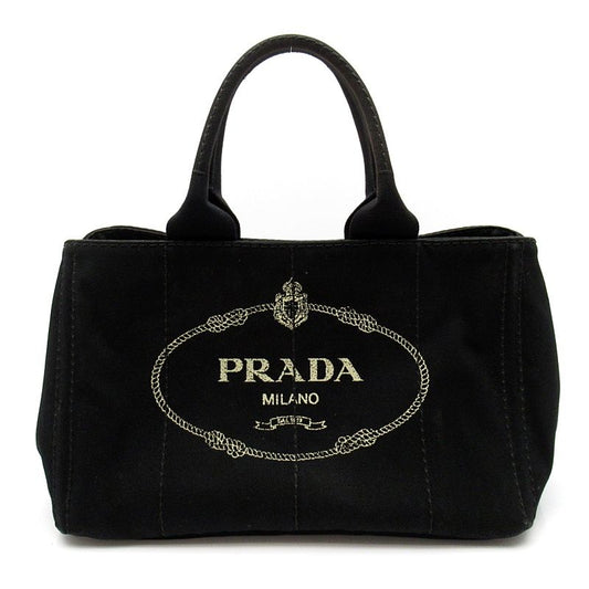 Prada Canapa Tote Bag PM Canvas Black