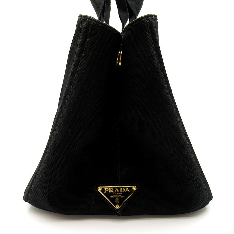 Prada Canapa Tote Bag PM Canvas Black — view 5