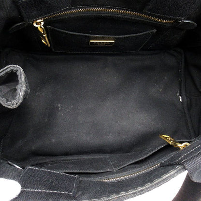 Prada Canapa Tote Bag PM Canvas Black — view 7