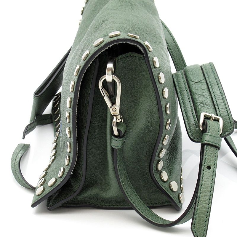 Prada Etiquette 2-Way Shoulder Bag Leather Green — view 3