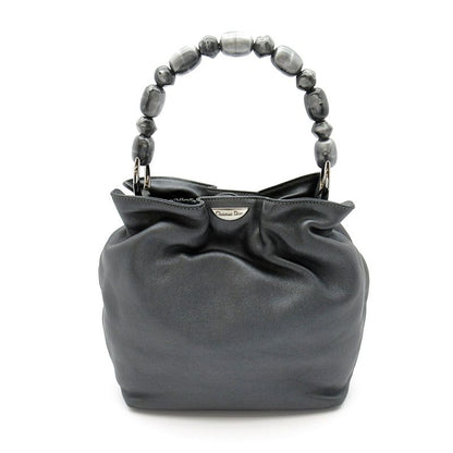 Dior Malice Pearl Handbag Leather Gray