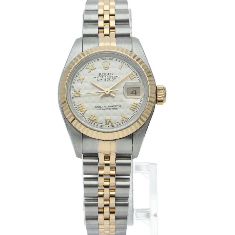 Rolex Datejust Watch Pyramid Roman Dial 18k Yellow Gold SS White — view 2