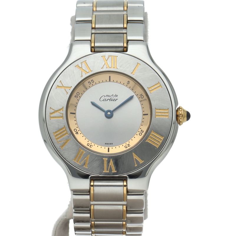 Cartier Must 21 Watch LM 18k Yellow Gold SS Silver — view 2