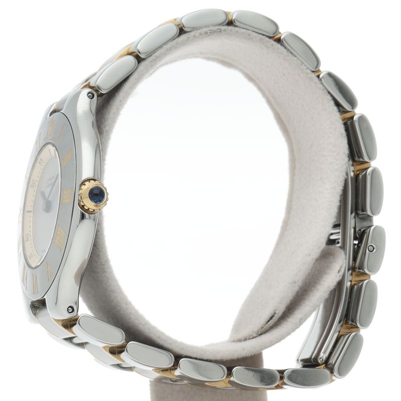 Cartier Must 21 Watch LM 18k Yellow Gold SS Silver — view 3