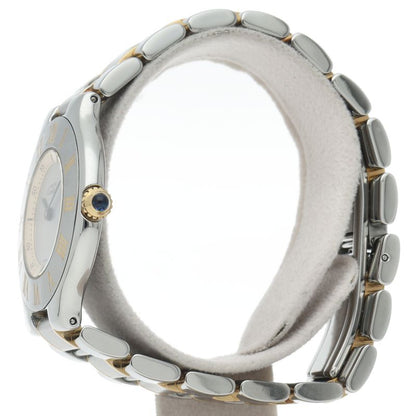 Cartier Must 21 Watch LM 18k Yellow Gold SS Silver — view 3