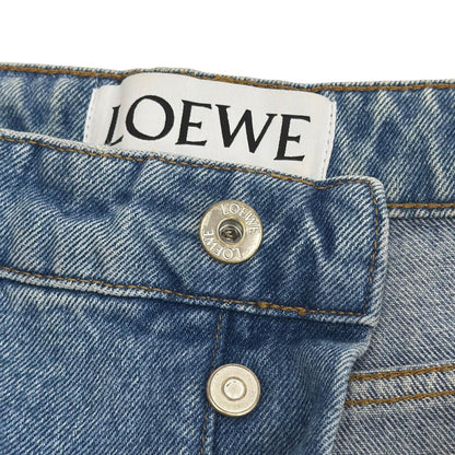 Loewe Review Button Fly Leather Patch Fisherman Denim Pants Indigo 46 — view 5