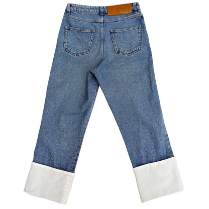 Loewe Review Button Fly Leather Patch Fisherman Denim Pants Indigo 46 — view 2