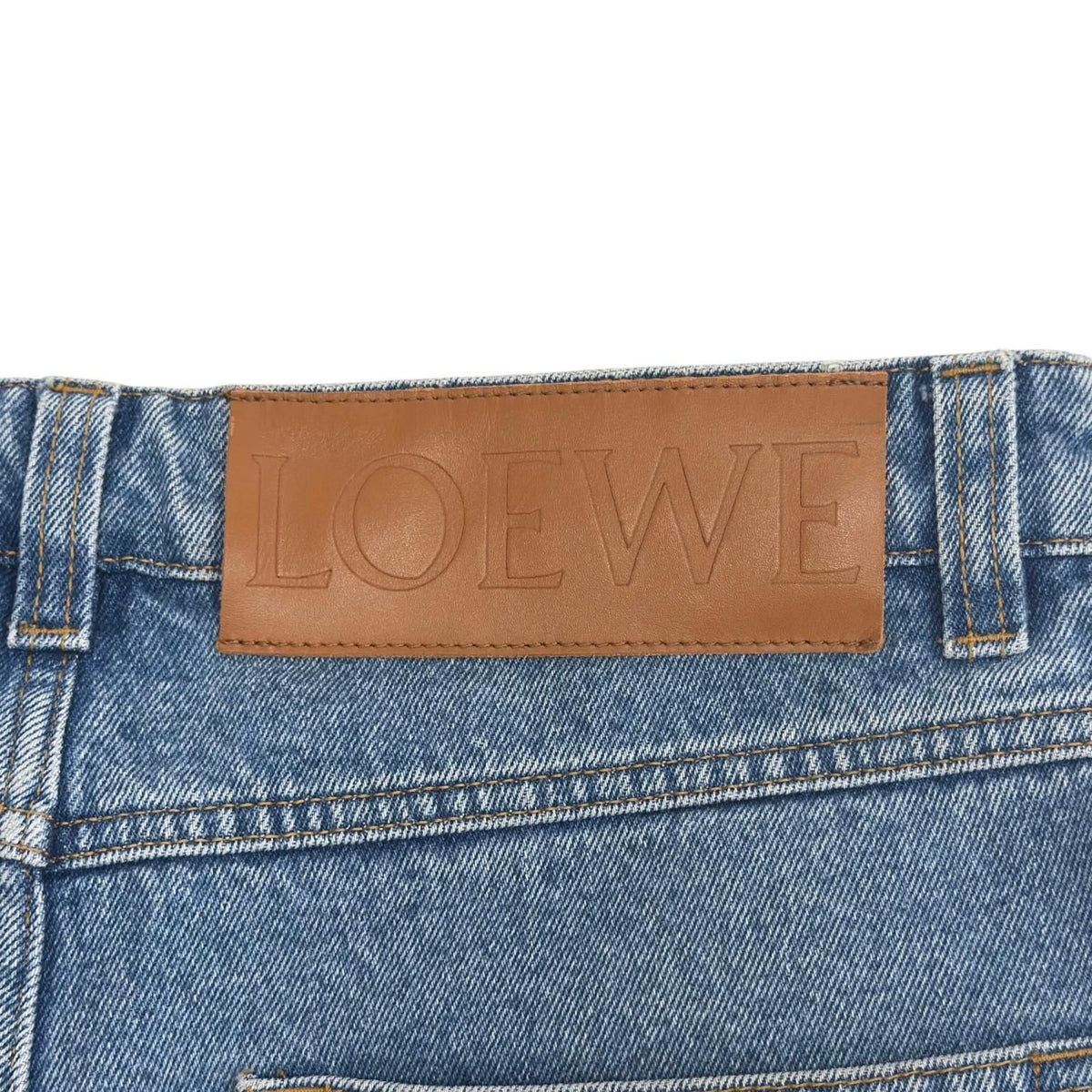 Loewe Review Button Fly Leather Patch Fisherman Denim Pants Indigo 46 — view 6
