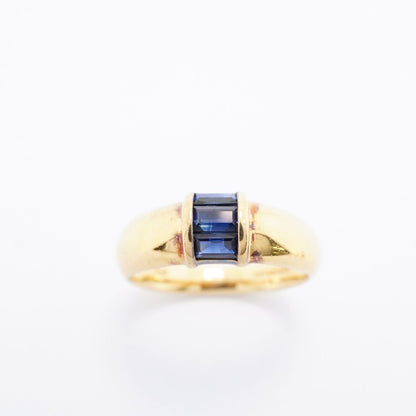 Tiffany & Co Ring Stacking 18k Yellow Gold Sapphire Blue — view 2
