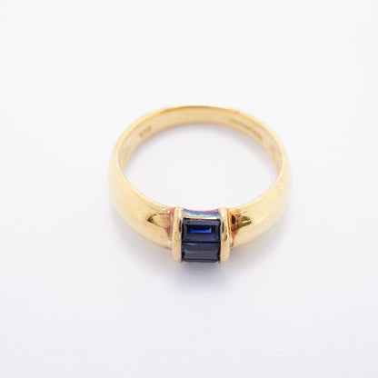 Tiffany & Co Ring Stacking 18k Yellow Gold Sapphire Blue — view 3