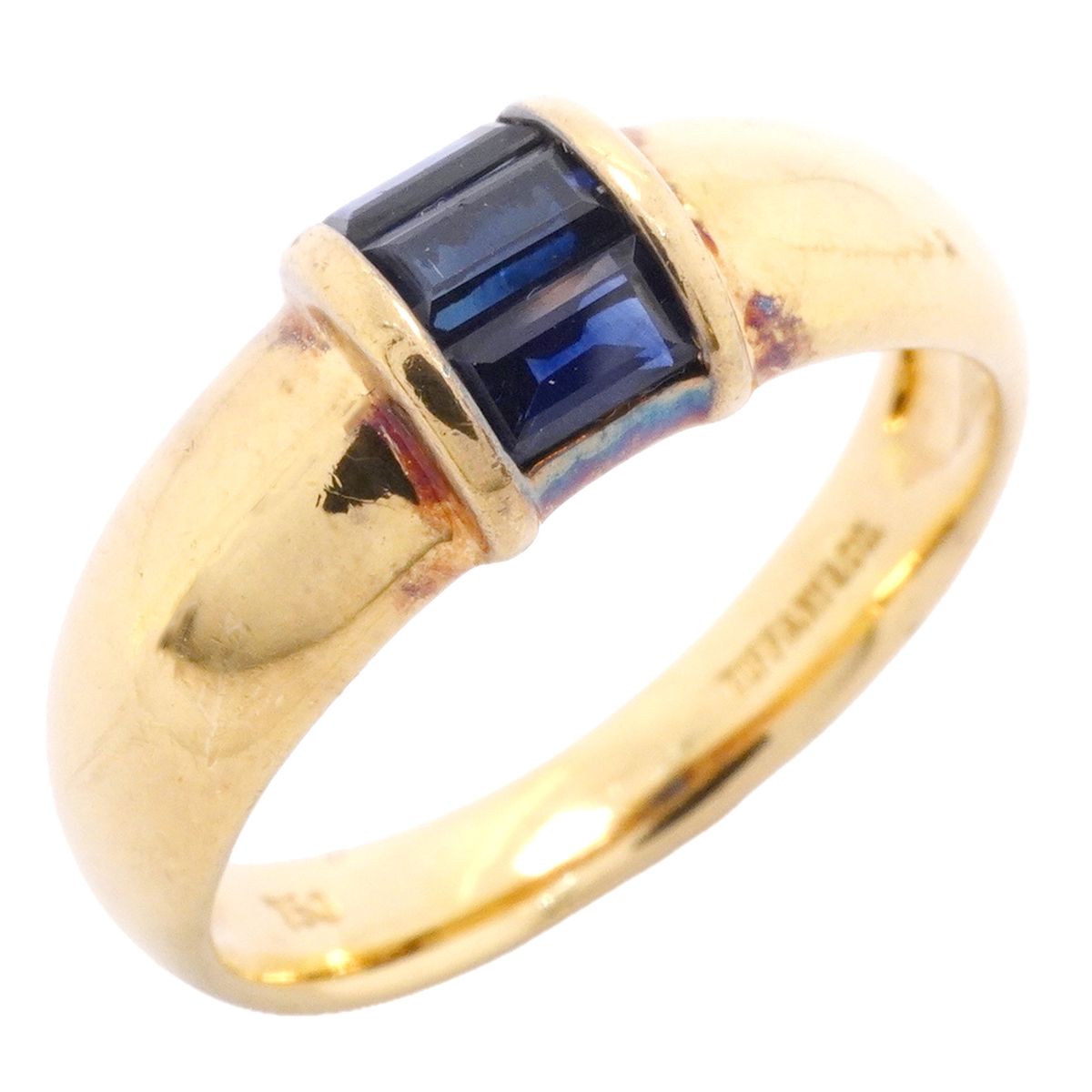 Tiffany & Co Ring Stacking 18k Yellow Gold Sapphire Blue