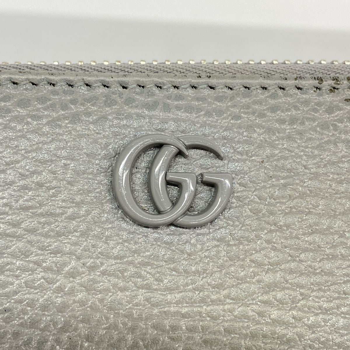 Gucci Wallet GG Marmont Leather Gray Silver — view 8