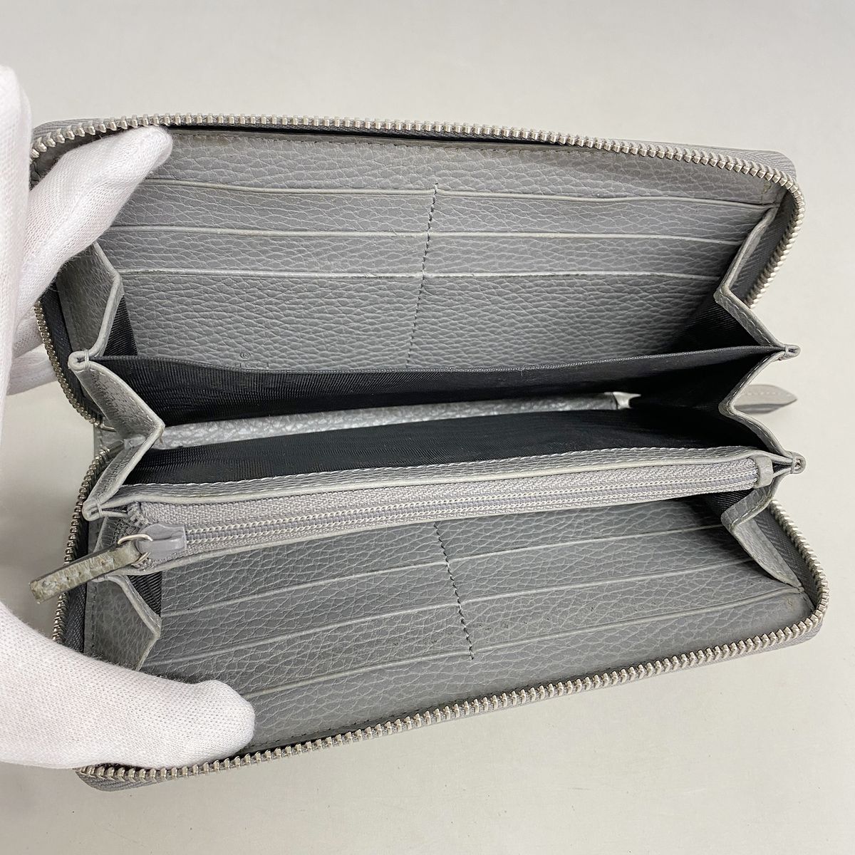 Gucci Wallet GG Marmont Leather Gray Silver — view 3