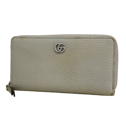 Gucci Wallet GG Marmont Leather Gray Silver