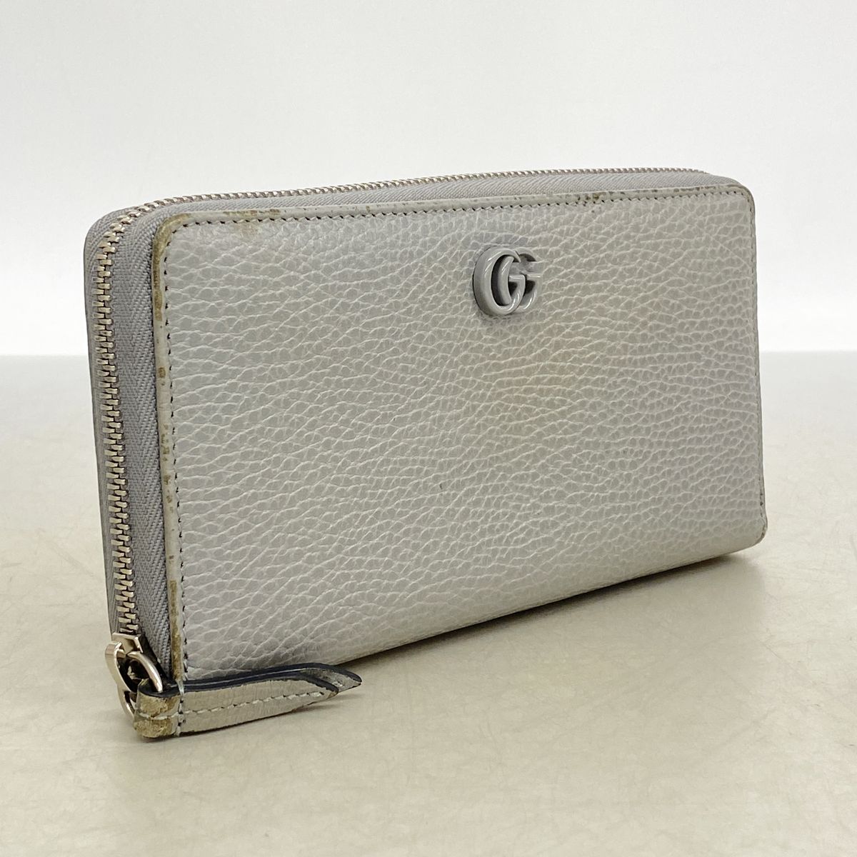 Gucci Wallet GG Marmont Leather Gray Silver — view 2