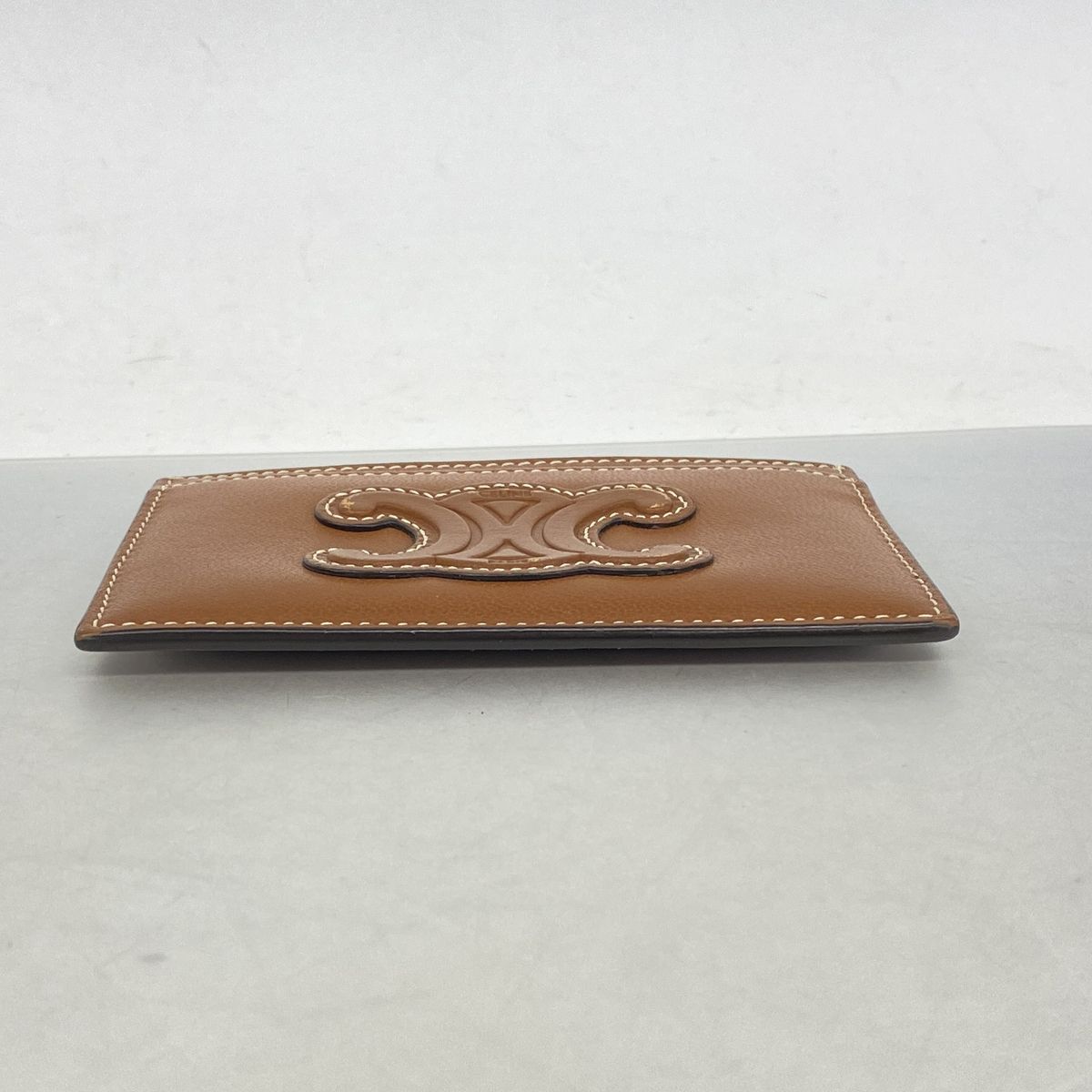 Celine Card Case Triomphe Leather Brown — view 2
