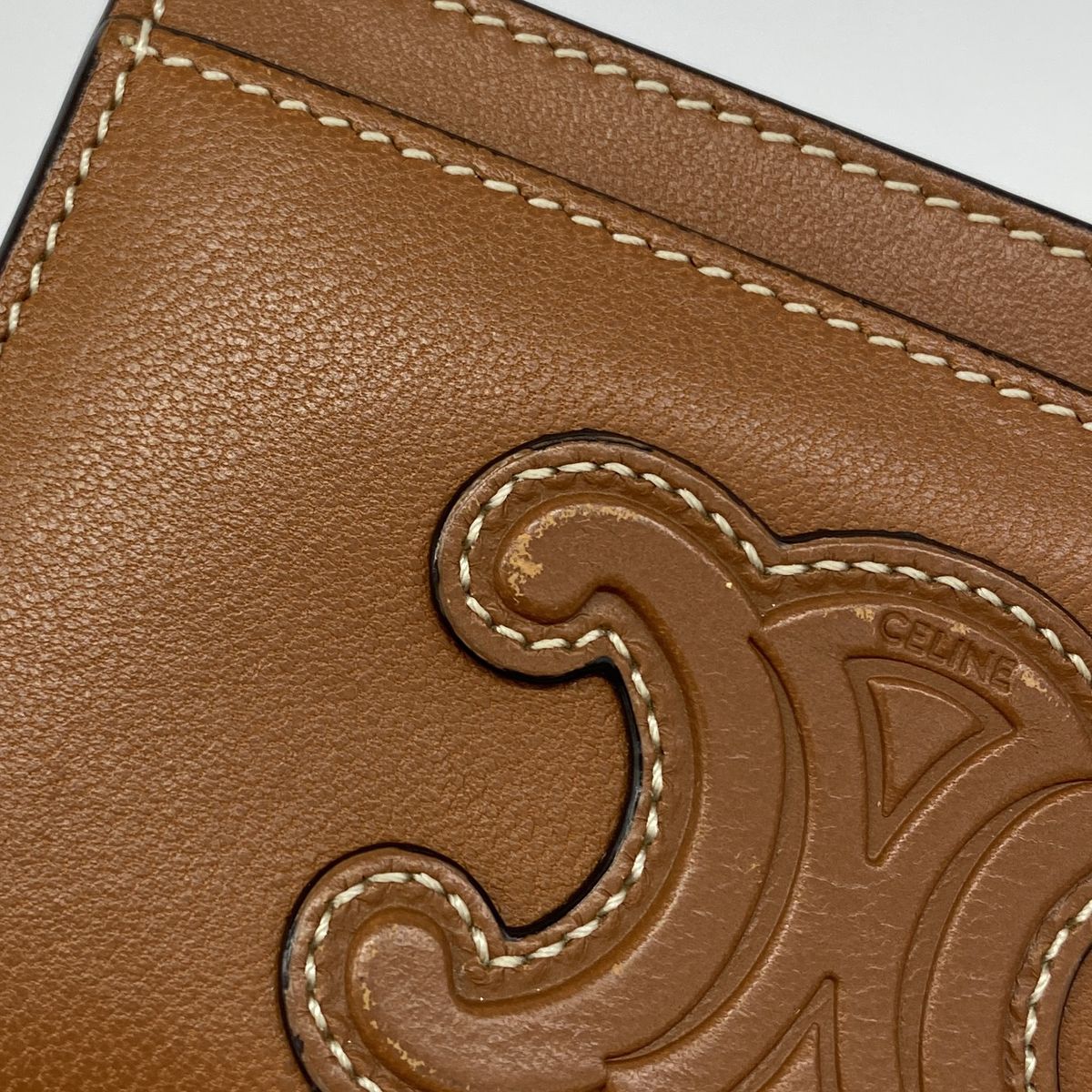 Celine Card Case Triomphe Leather Brown — view 7