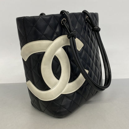 Chanel Tote Bag Cambon Lambskin Black Silver — view 2