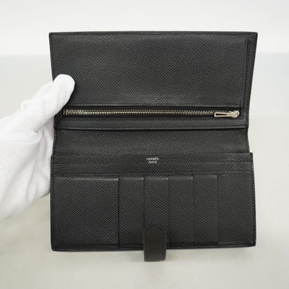 Hermes Wallet Bearn Soufflet Veau Epsom Black Silver — view 3