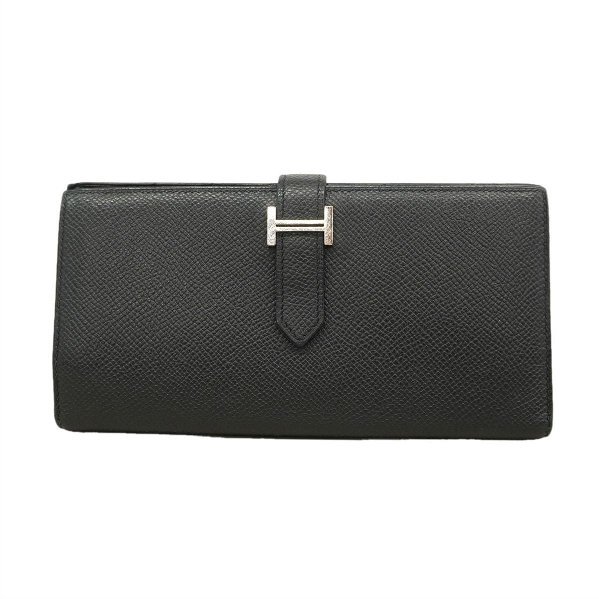 Hermes Wallet Bearn Soufflet Veau Epsom Black Silver