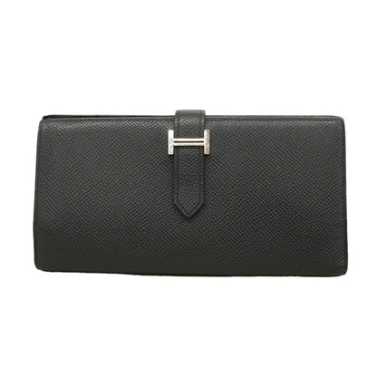 Hermes Wallet Bearn Soufflet Veau Epsom Black Silver