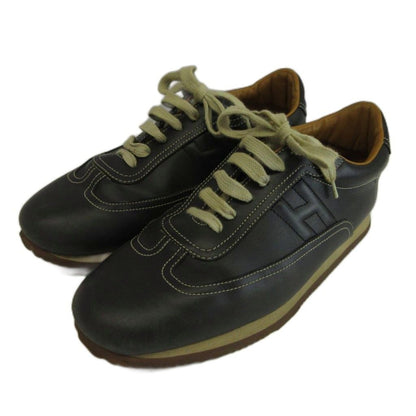 Hermes Quick Sneakers Cowhide Calfskin Low Cut H Logo Stitch Black — view 2