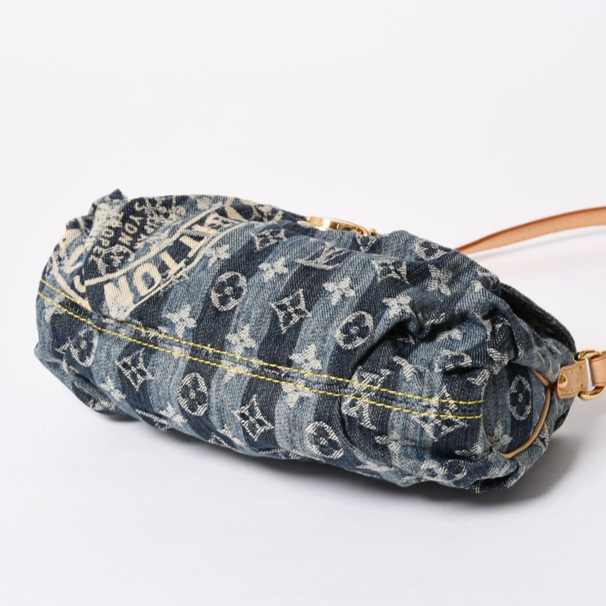 Louis Vuitton Mini Pleaty Raye Shoulder Bag Monogram Denim Blue — view 7