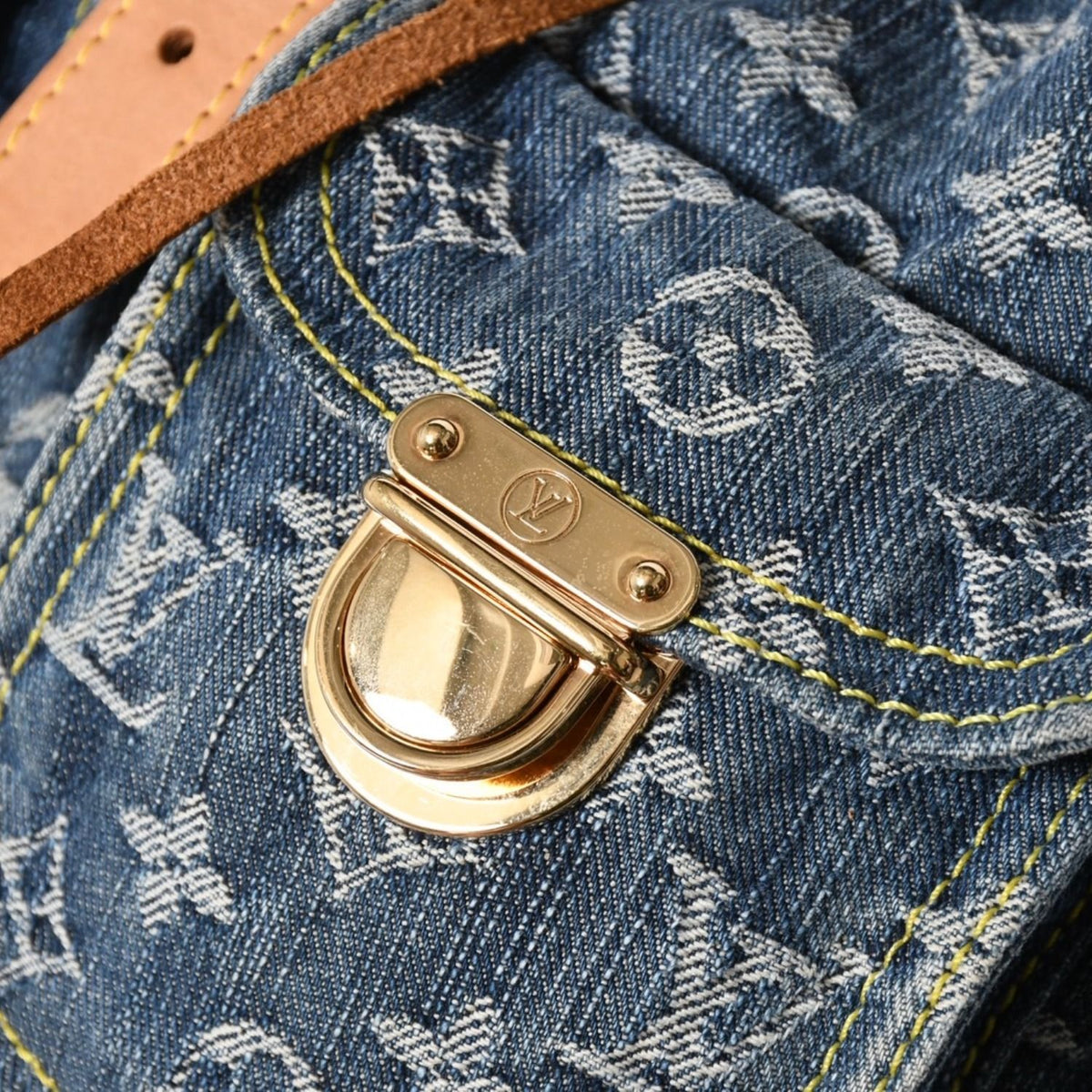 Louis Vuitton Sac a Dos GM Backpack Monogram Denim Blue Gold — view 6