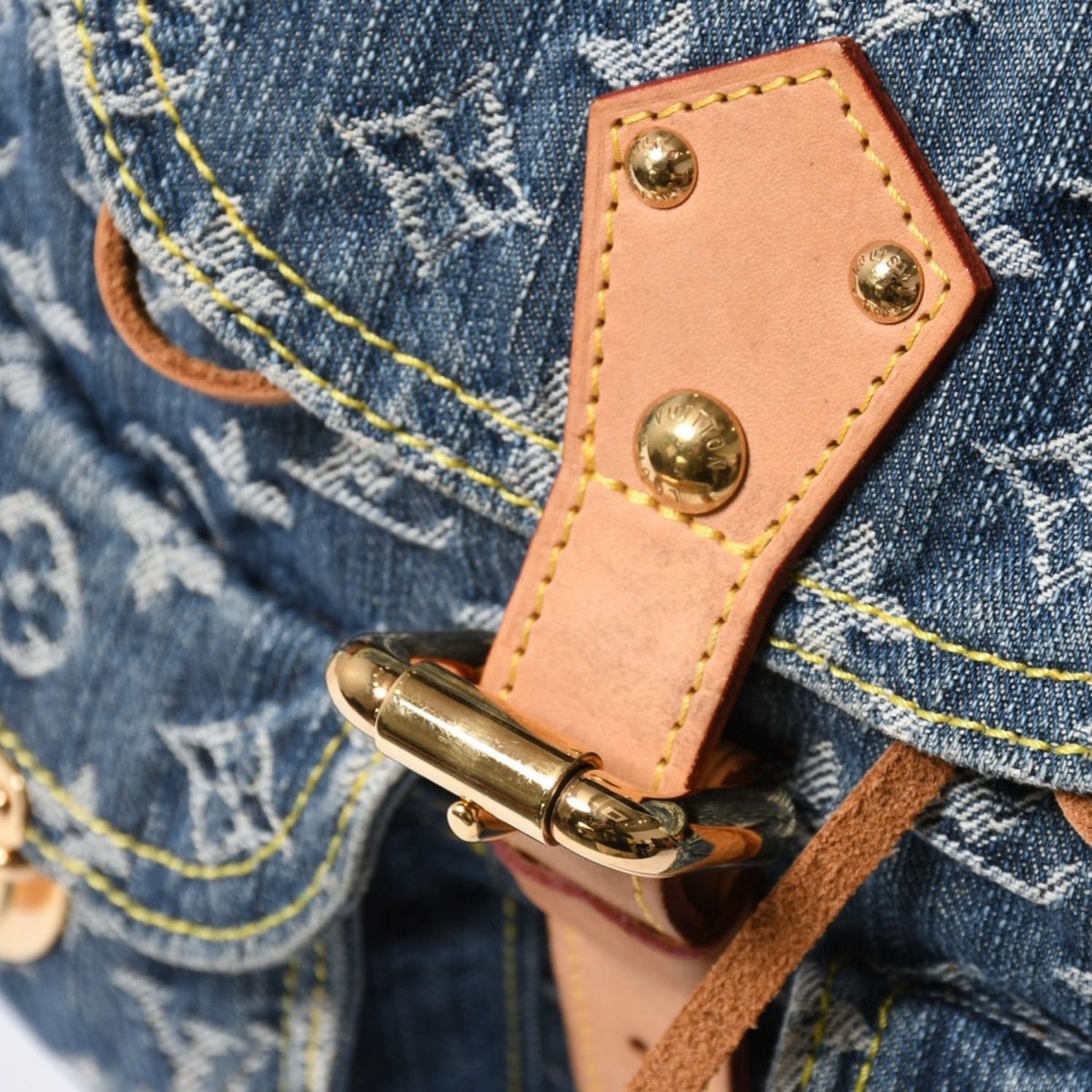 Louis Vuitton Sac a Dos GM Backpack Monogram Denim Blue Gold — view 5