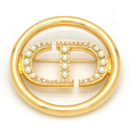 Dior 30 Montaigne CD Brooch Resin Pearl CD Signature Gold-Tone Metal