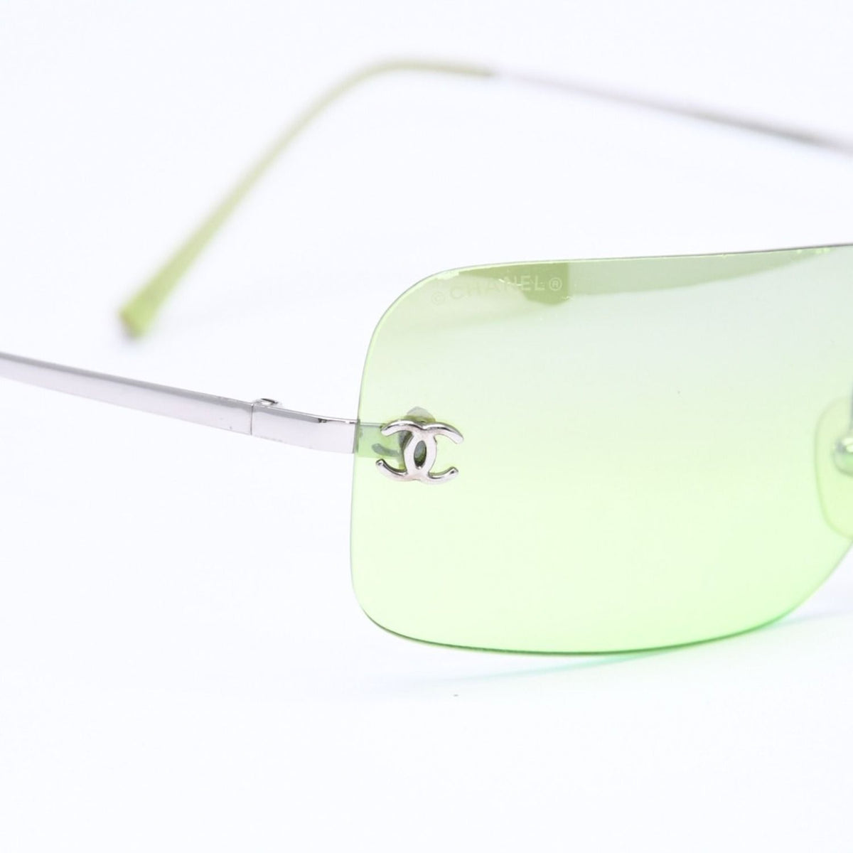 Chanel Rimless Sunglasses Eyewear CC Logo Green — view 8